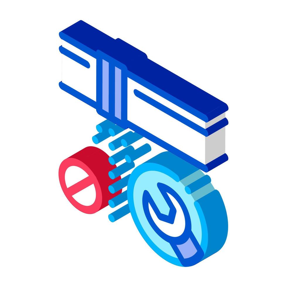 Pipe Punch Fix Isometric Icon Vector Illustration