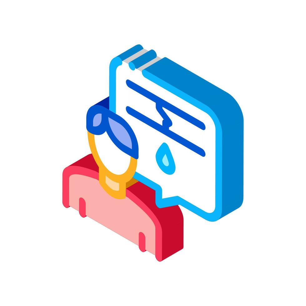 Man Talk Pipe Isometric Icon Vector Illustration