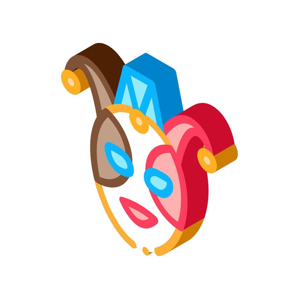 Festival Mask Isometric Icon Vector Illustration