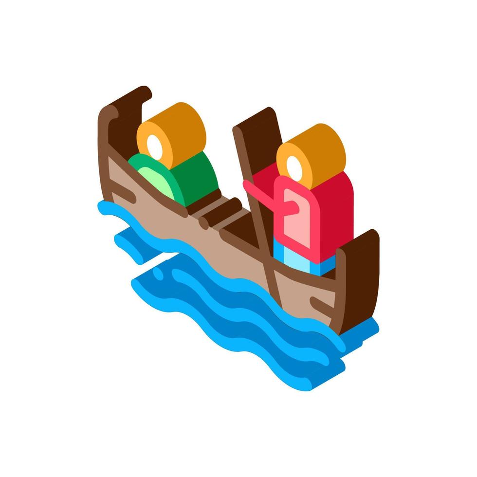 Gondola Boat Isometric Icon Vector Illustration