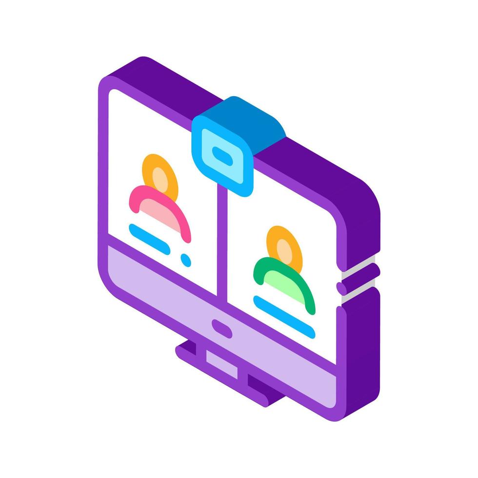 Video Conference Isometric Icon Vector Illustration