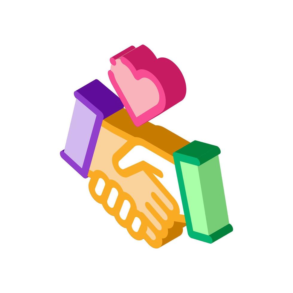 Lovely Handshake Isometric Icon Vector Illustration