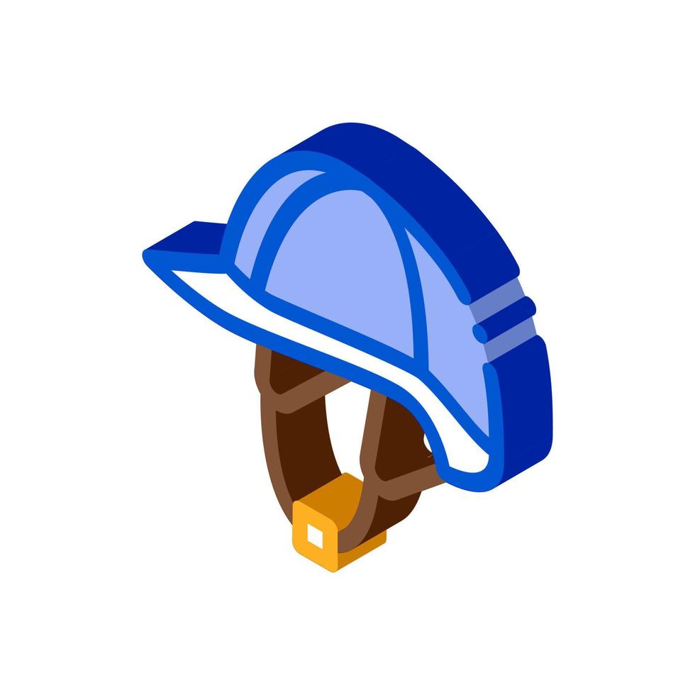 Jockey Helmet Isometric Icon Vector Illustration