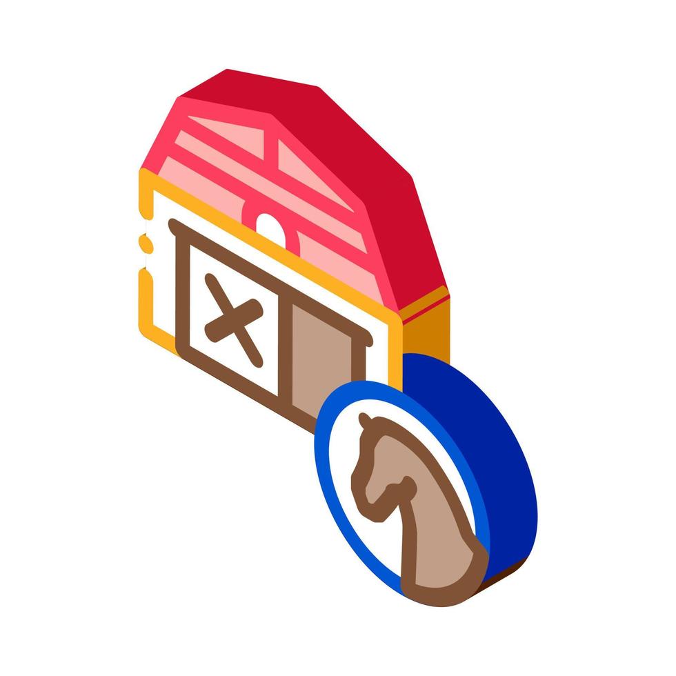 Stable Building Isometric Icon Vector Illustration