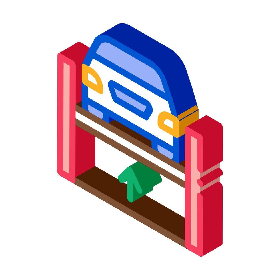 Car Lifting Isometric Icon Vector Illustration