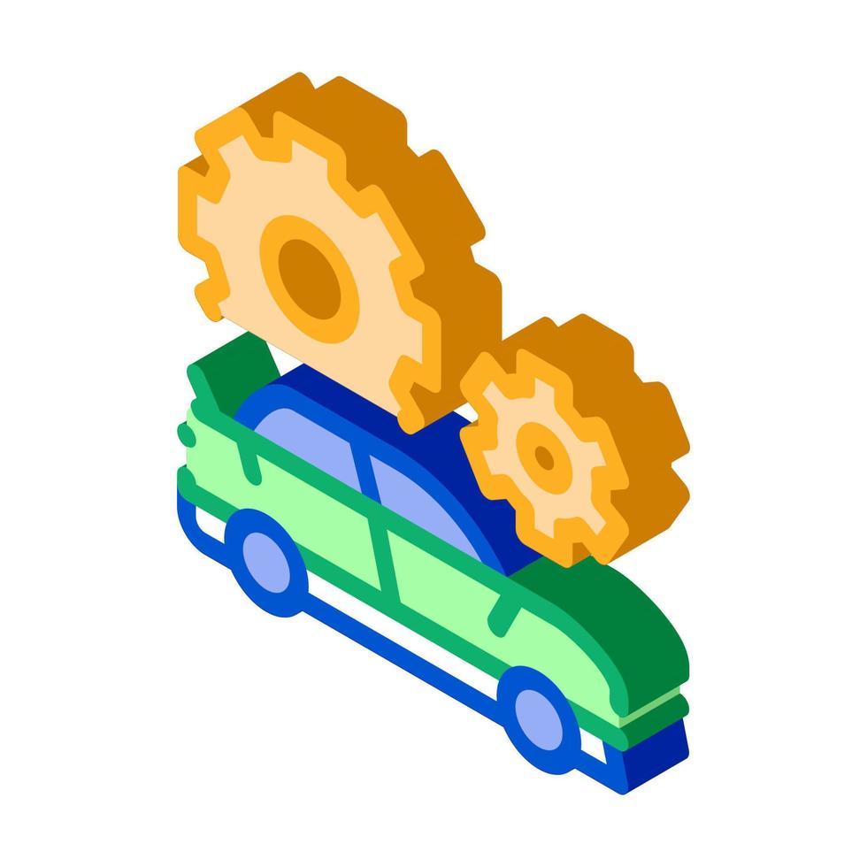 Car Gear Detail Isometric Icon Vector Illustration