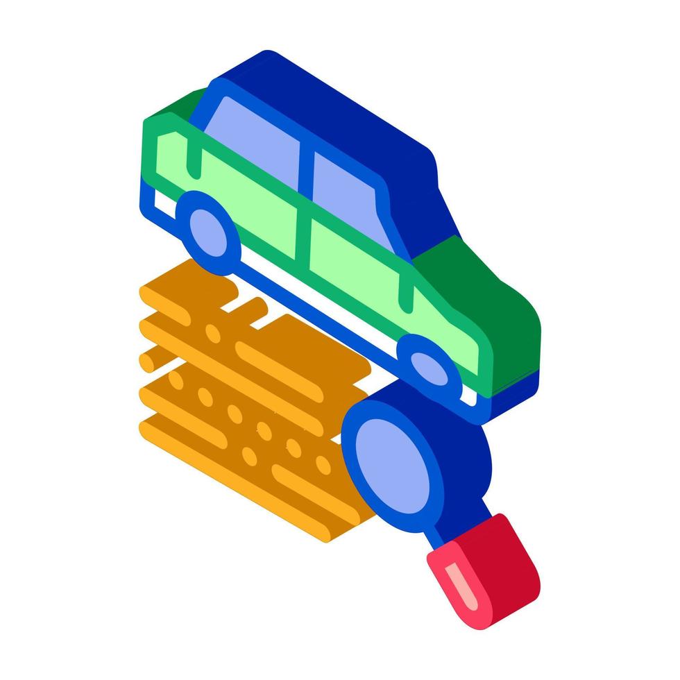 Car Research Isometric Icon Vector Illustration