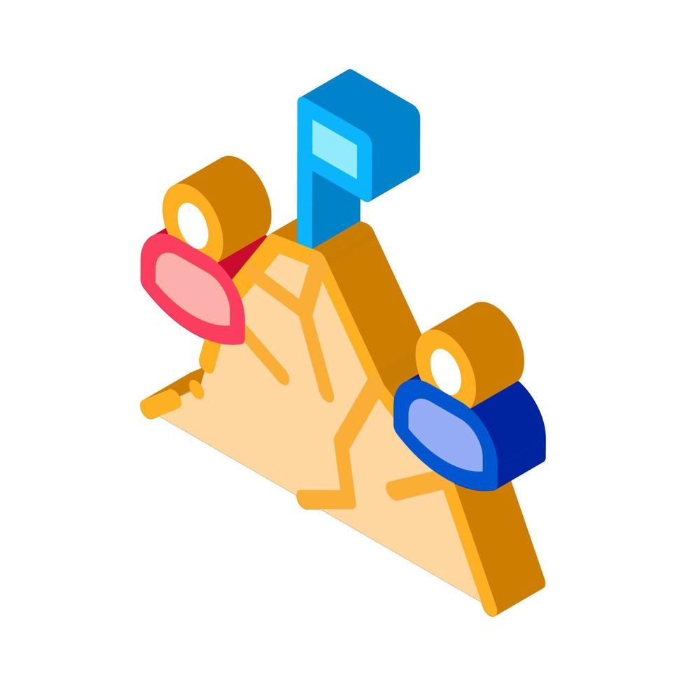 Rock Climb Race Isometric Icon Vector Illustration