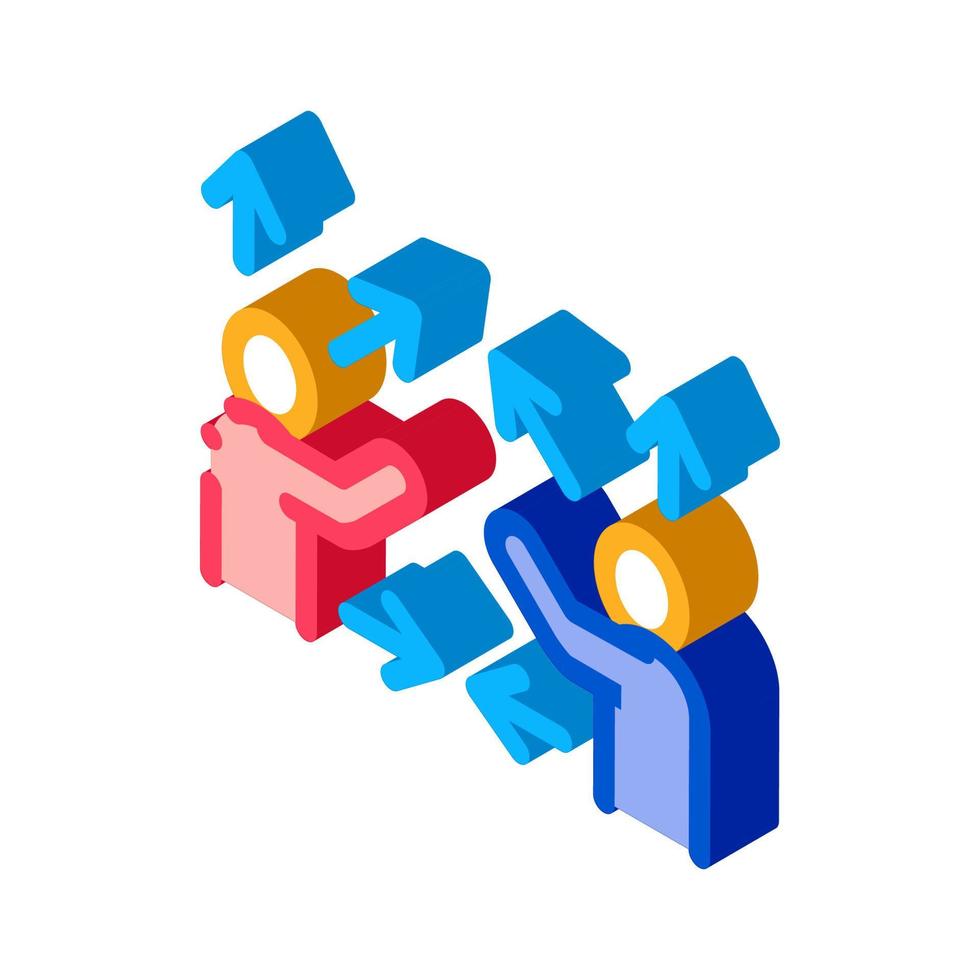 Gesture Battle Isometric Icon Vector Illustration