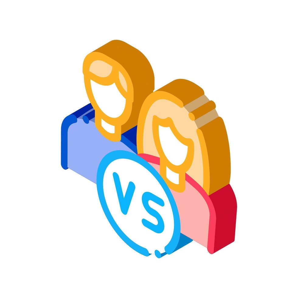 Gender Battle Icon Vector Outline Illustration