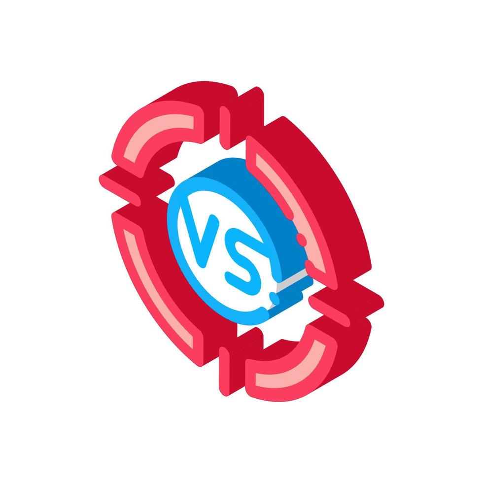 Vs Target Isometric Icon Vector Illustration