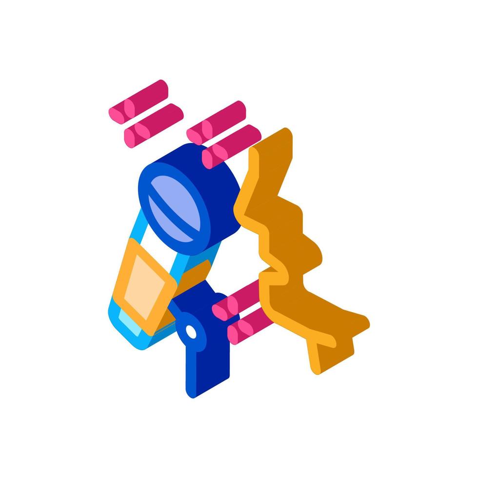 Human Singing in Microphone Isometric Icon Vector Illustration