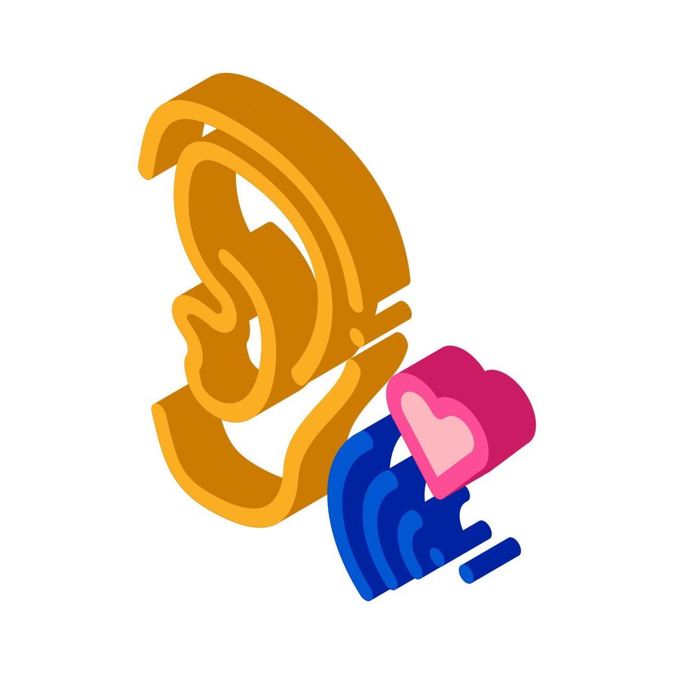 Sound for Ear Isometric Icon Vector Illustration