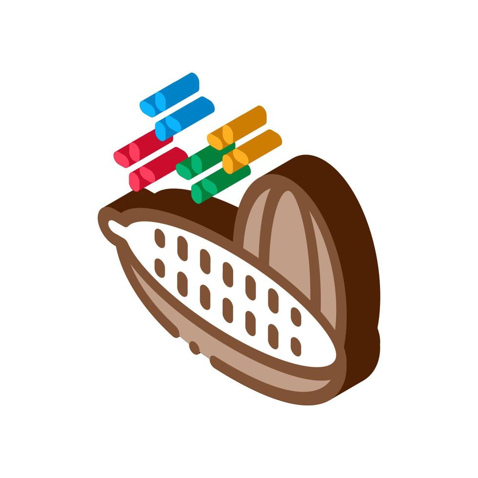 ilustración de vector de icono isométrico de fruta de cacao