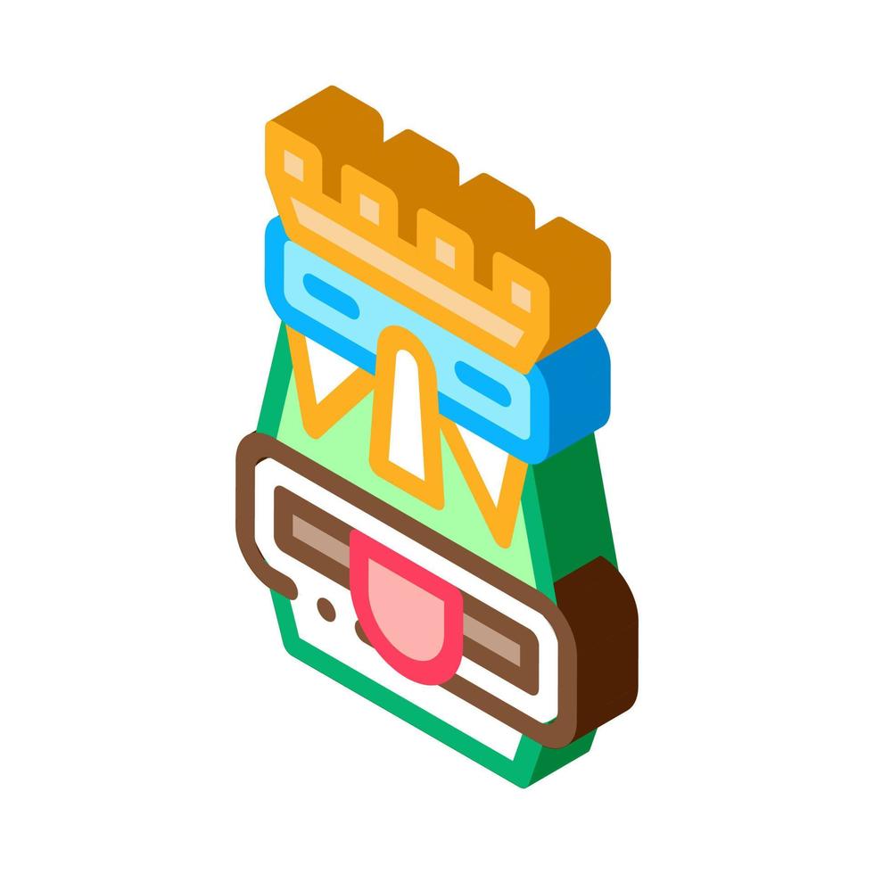 Aztec Totem Isometric Icon Vector Illustration