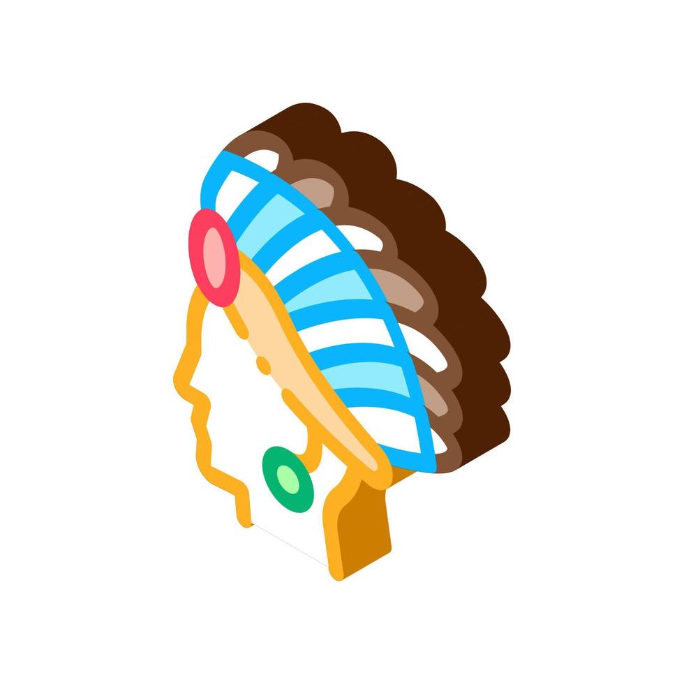 Aztec Headdress Isometric Icon Vector Illustration