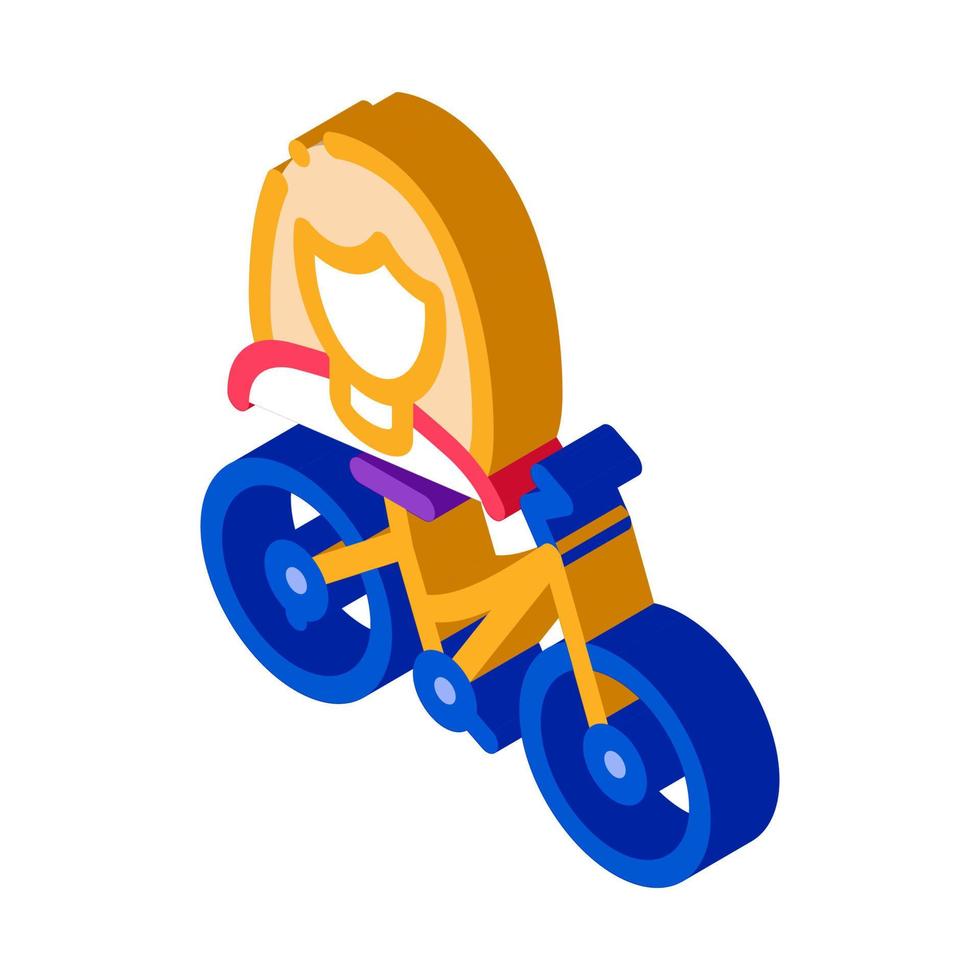 bicicleta para mujeres icono isométrico ilustración vectorial vector