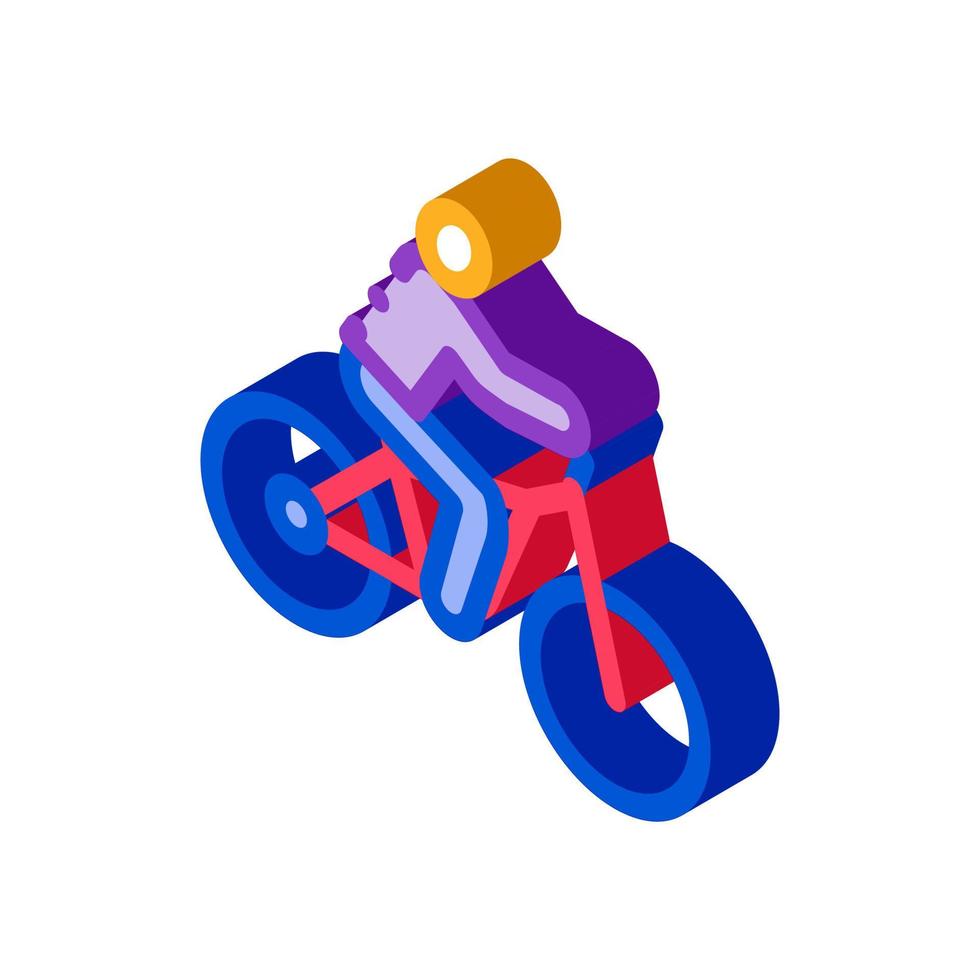 Man on Bicycle Isometric Icon Vector Illustration