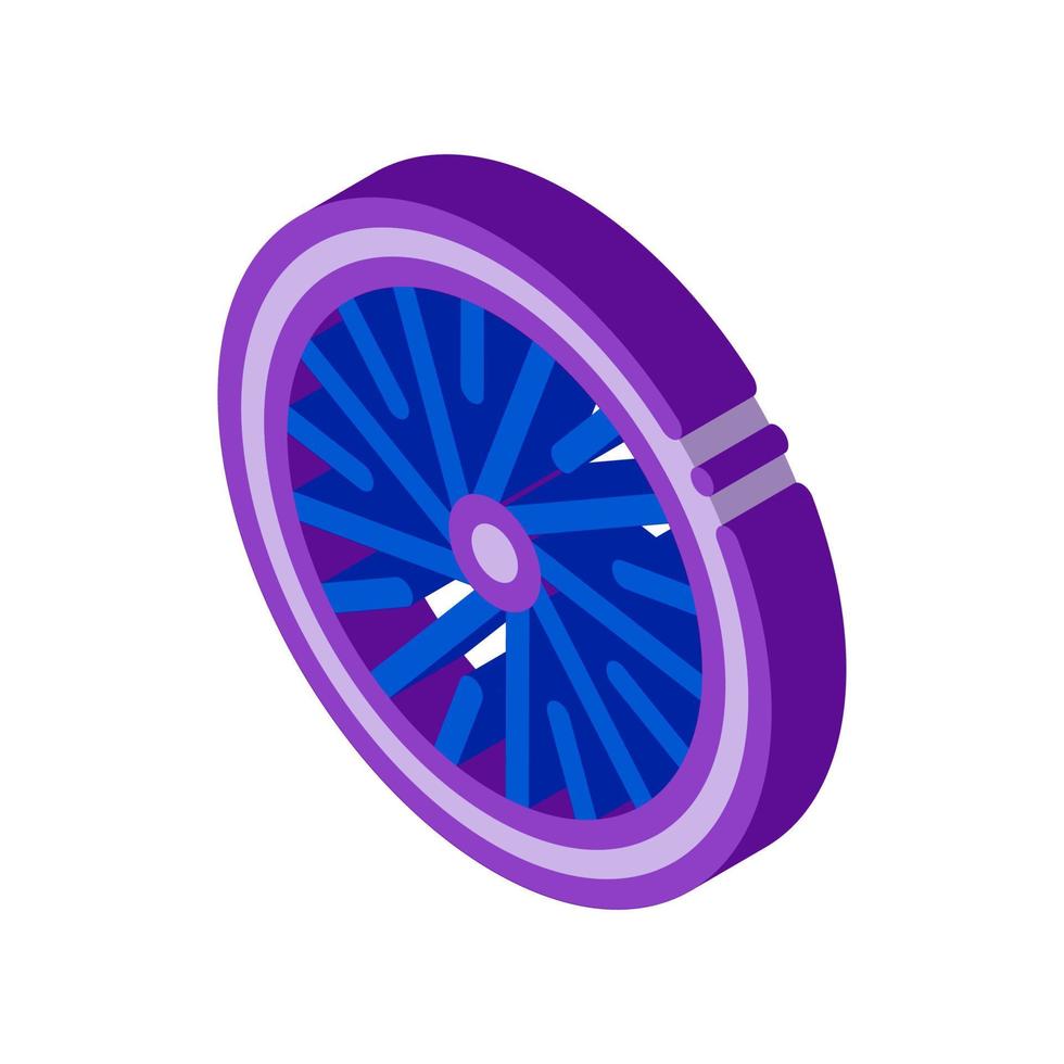 Bicycle Wheel Isometric Icon Vector Illustration