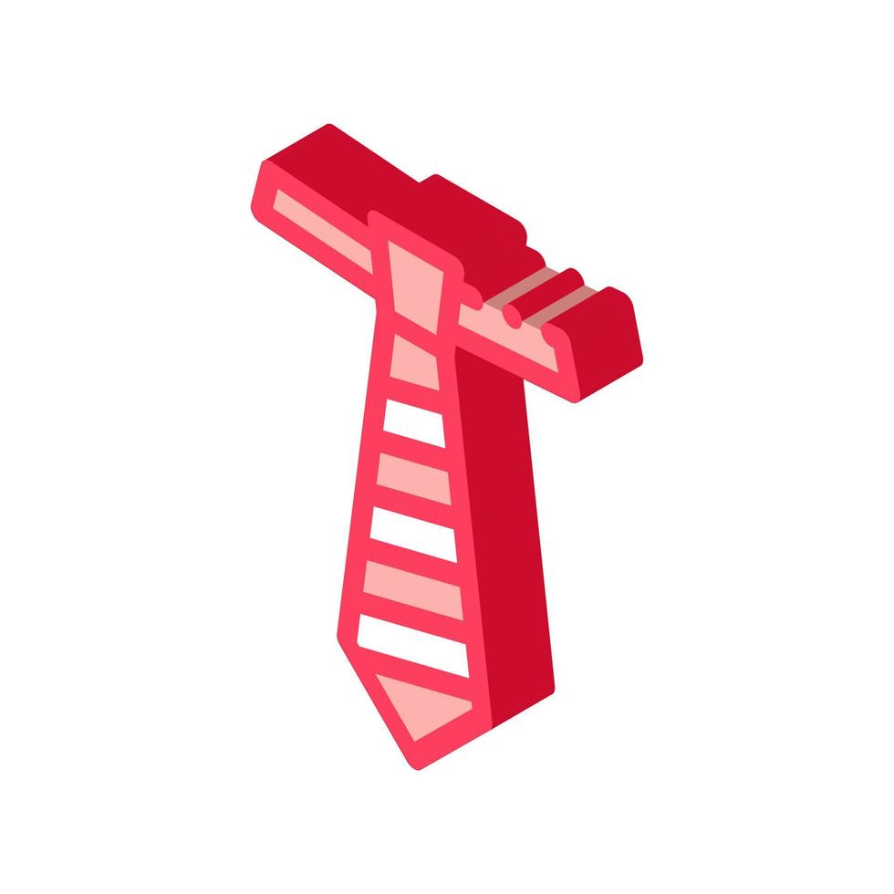 Striped Tie Isometric Icon Vector Illustration