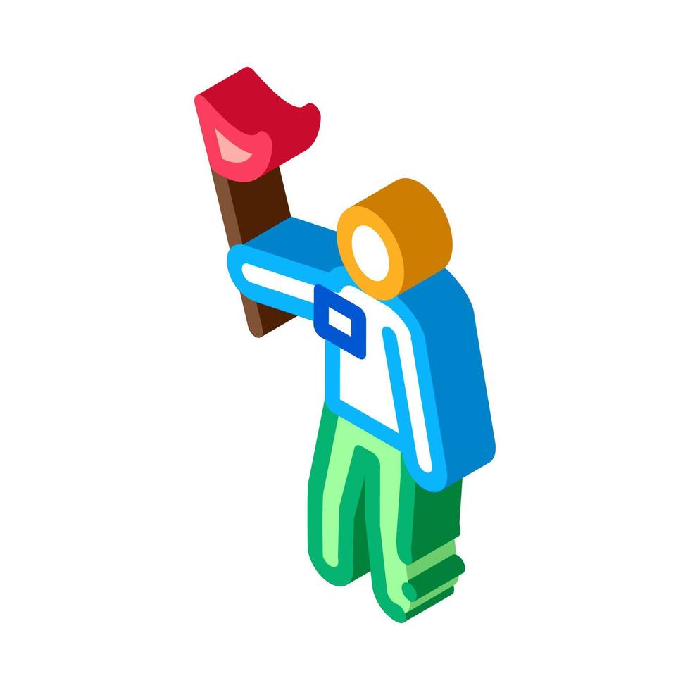 Leading Tourist Isometric Icon Vector Illustration