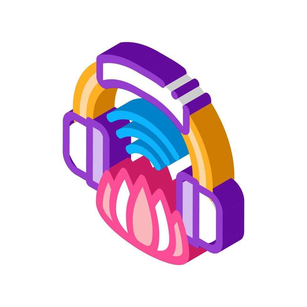 música para meditación icono isométrico ilustración vectorial vector