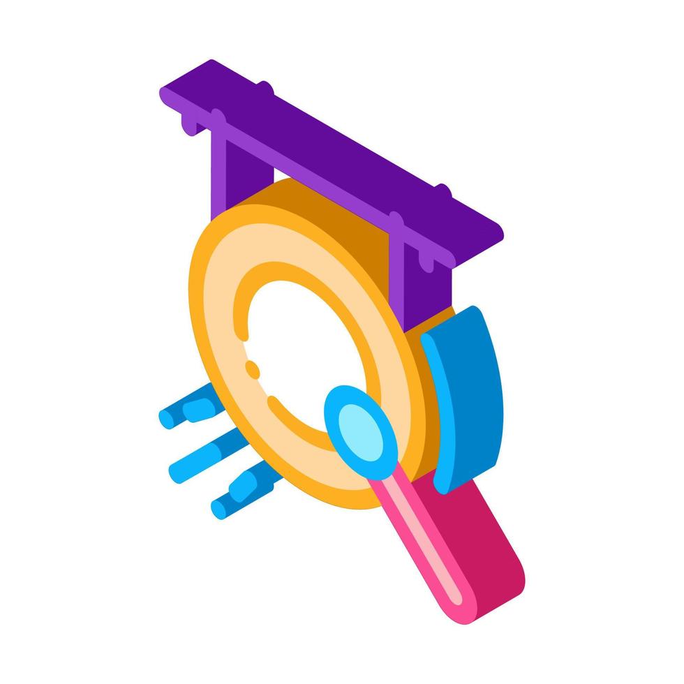 Gong Isometric Icon Vector Illustration