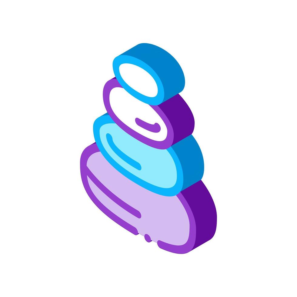 Stones Balance Isometric Icon Vector Illustration