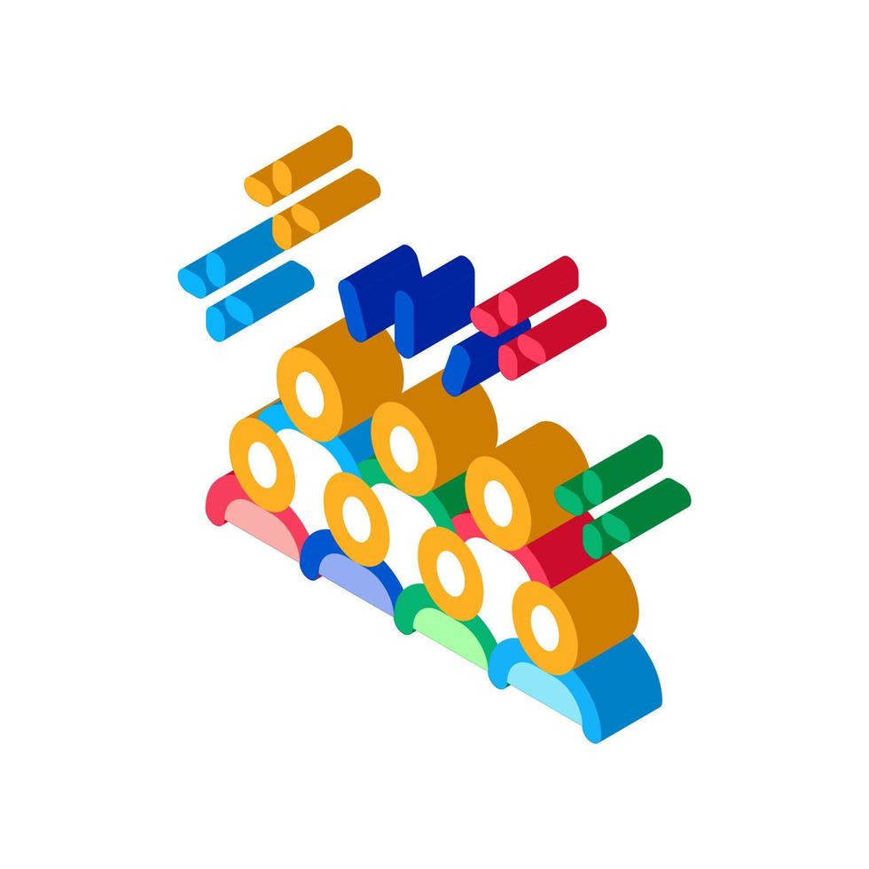 People in Stands Isometric Icon Vector Illustration