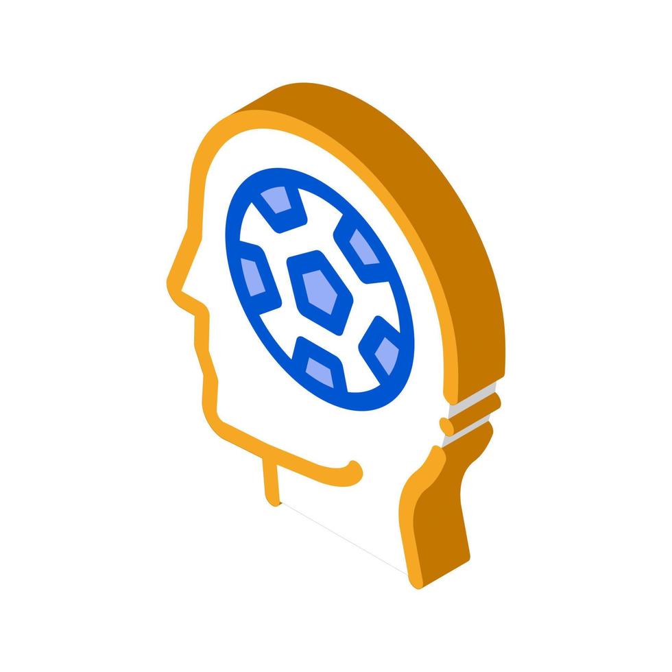 Instead of Brain - Football Isometric Icon Vector Illustration