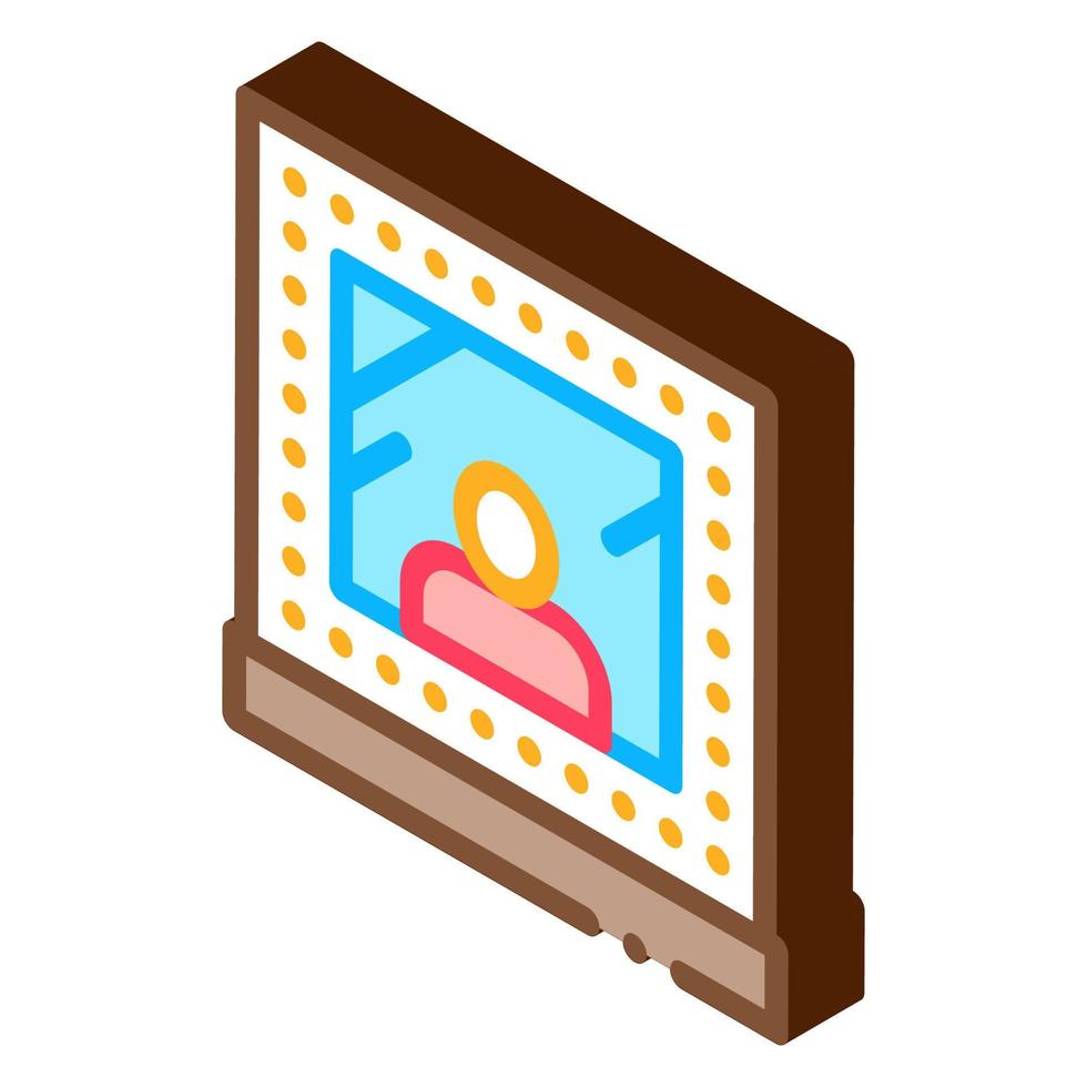 Framed Photo Isometric Icon Vector Illustration