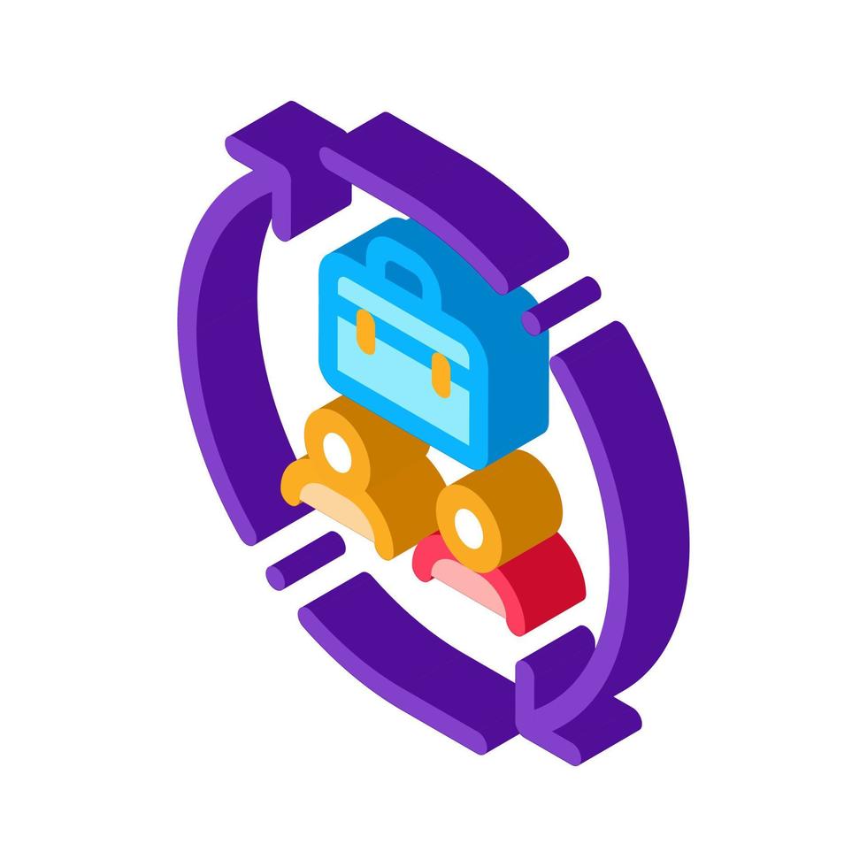 business and work cycle isometric icon vector illustration