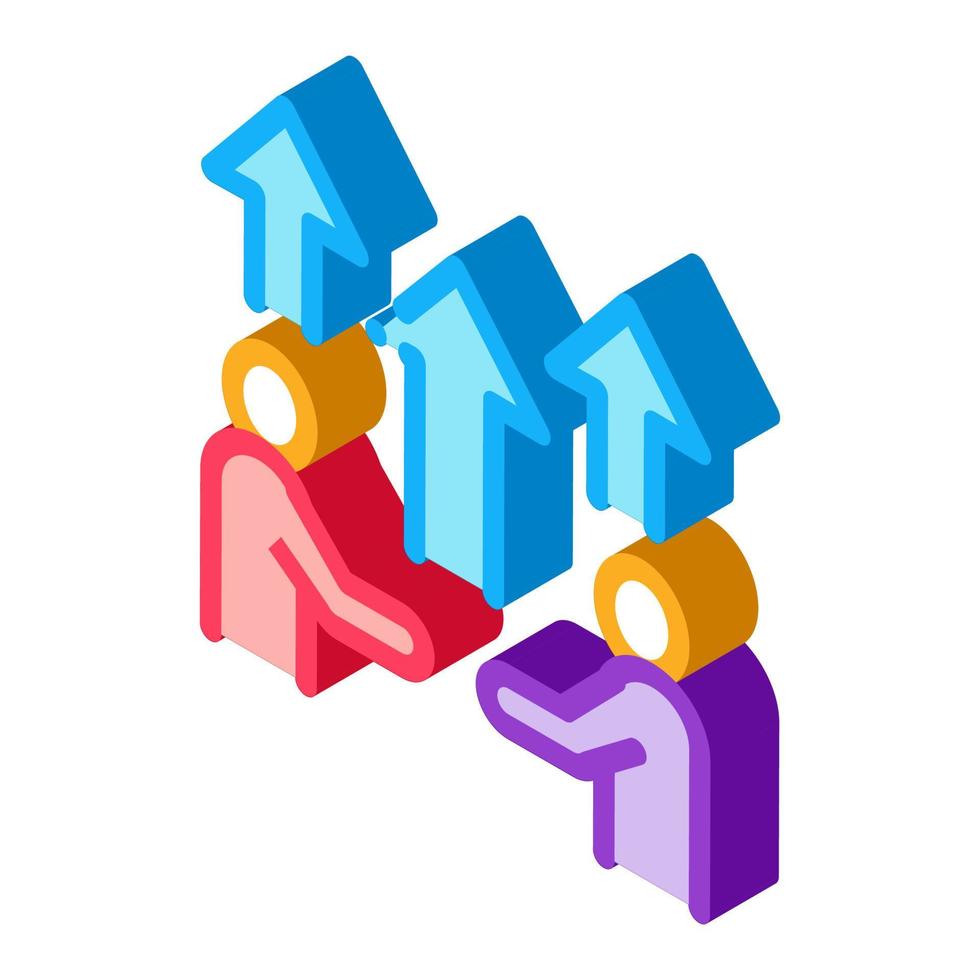 growing up business isometric icon vector illustration