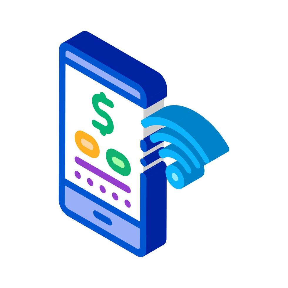 money management through wi-fi distribution isometric icon vector illustration