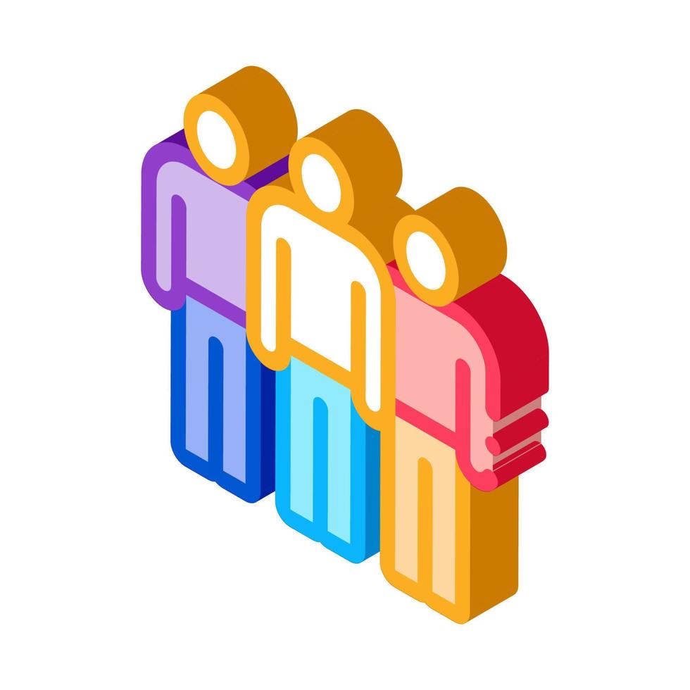 teamwork people isometric icon vector illustration