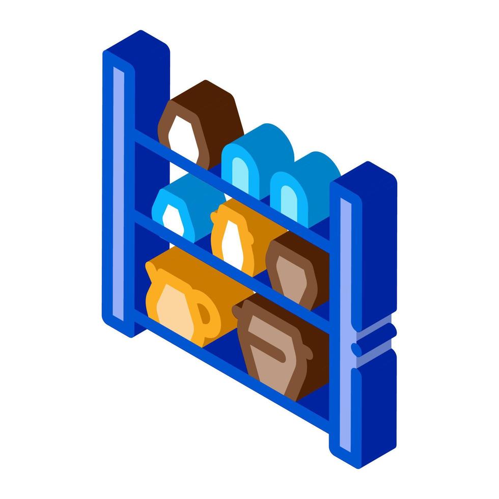 cupboard with clay products isometric icon vector illustration