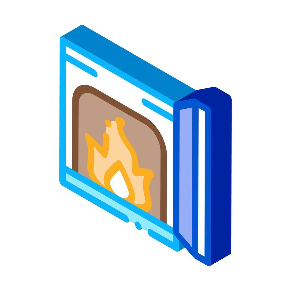 abrir fuego en la estufa icono isométrico ilustración vectorial vector