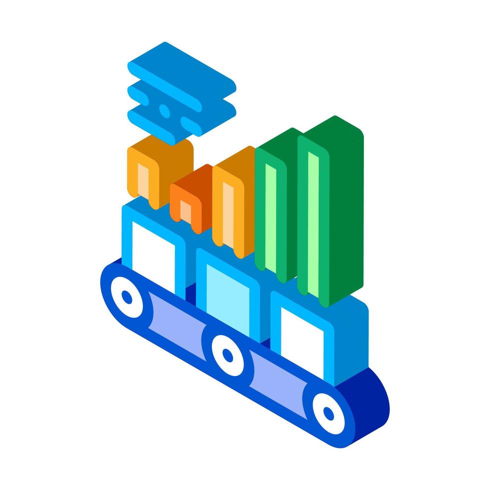 detailed graph statistics isometric icon vector illustration