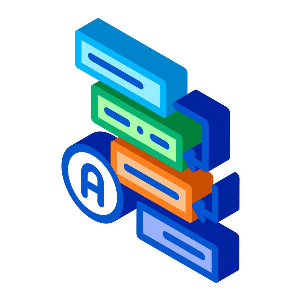 graphical automatic algorithm isometric icon vector illustration