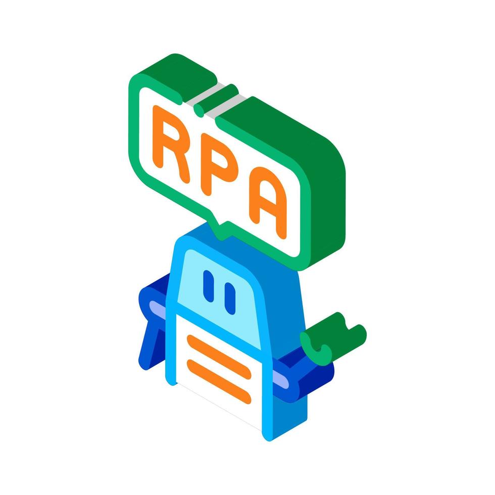 process automation robot isometric icon vector illustration