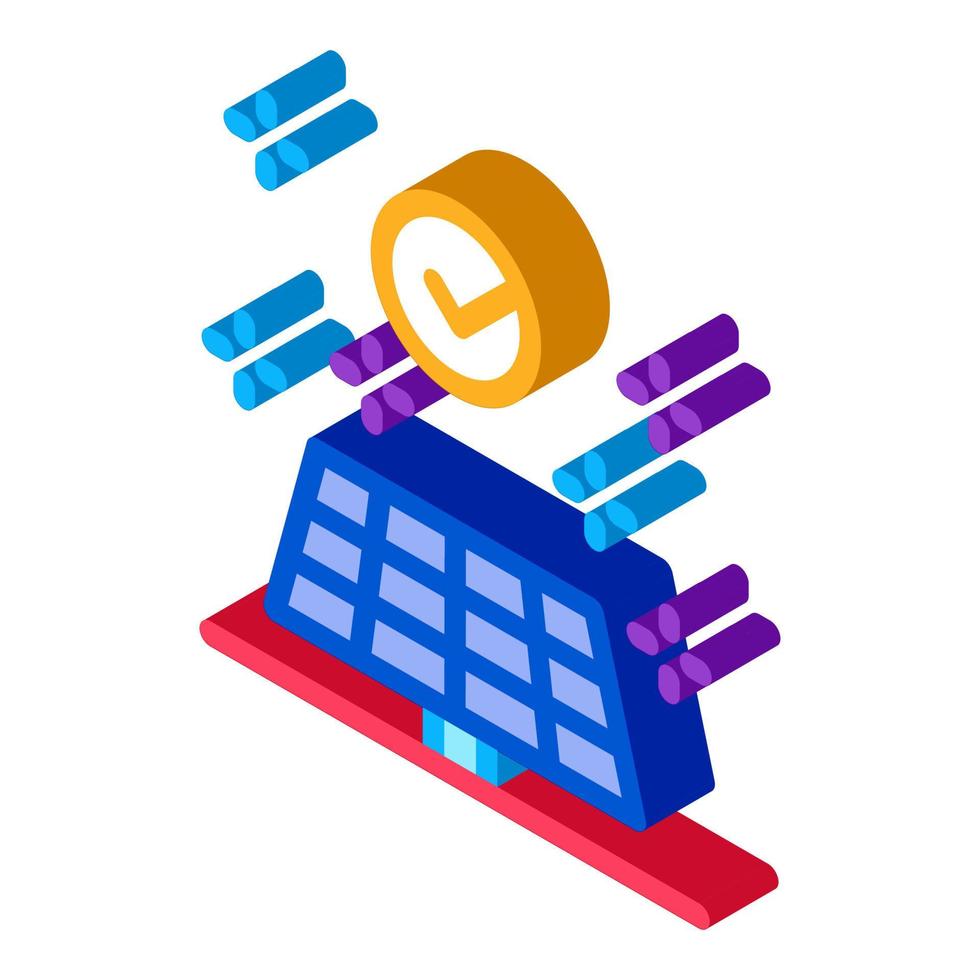 long battery life isometric icon vector illustration