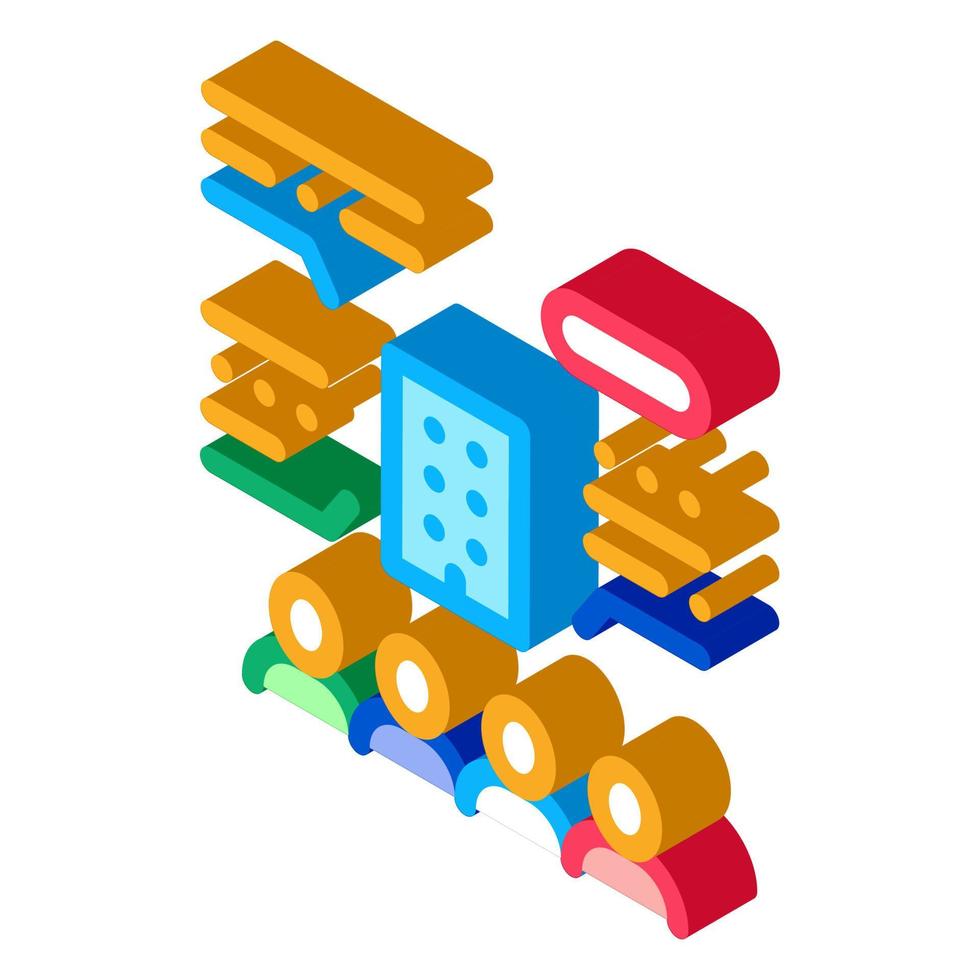 discussion of modeling house isometric icon vector illustration