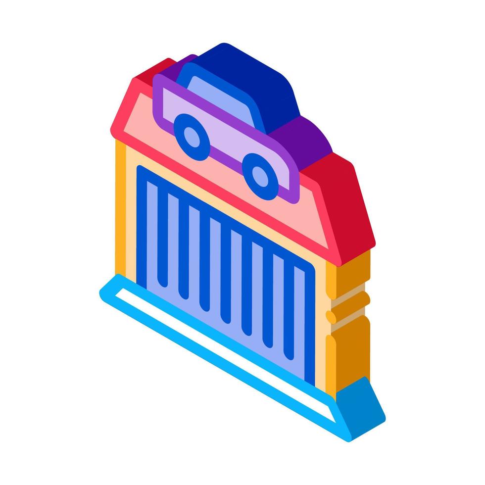 gas station isometric icon vector illustration