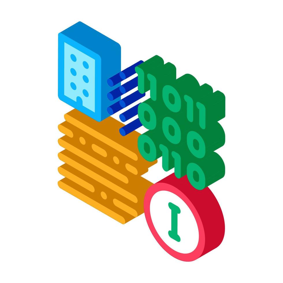 binary information isometric icon vector illustration
