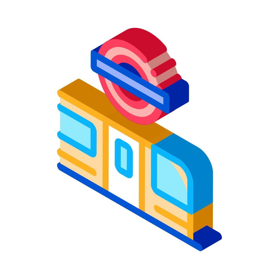 puertas de metro cerradas icono isométrico ilustración vectorial vector