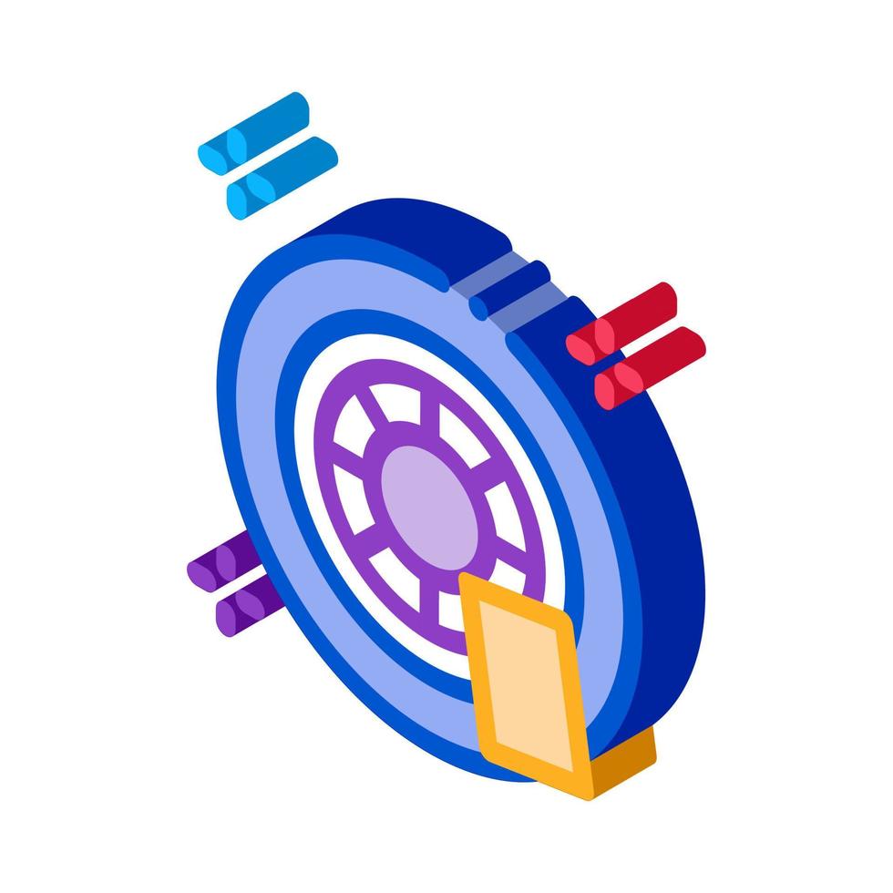 car wheel cleaning isometric icon vector illustration