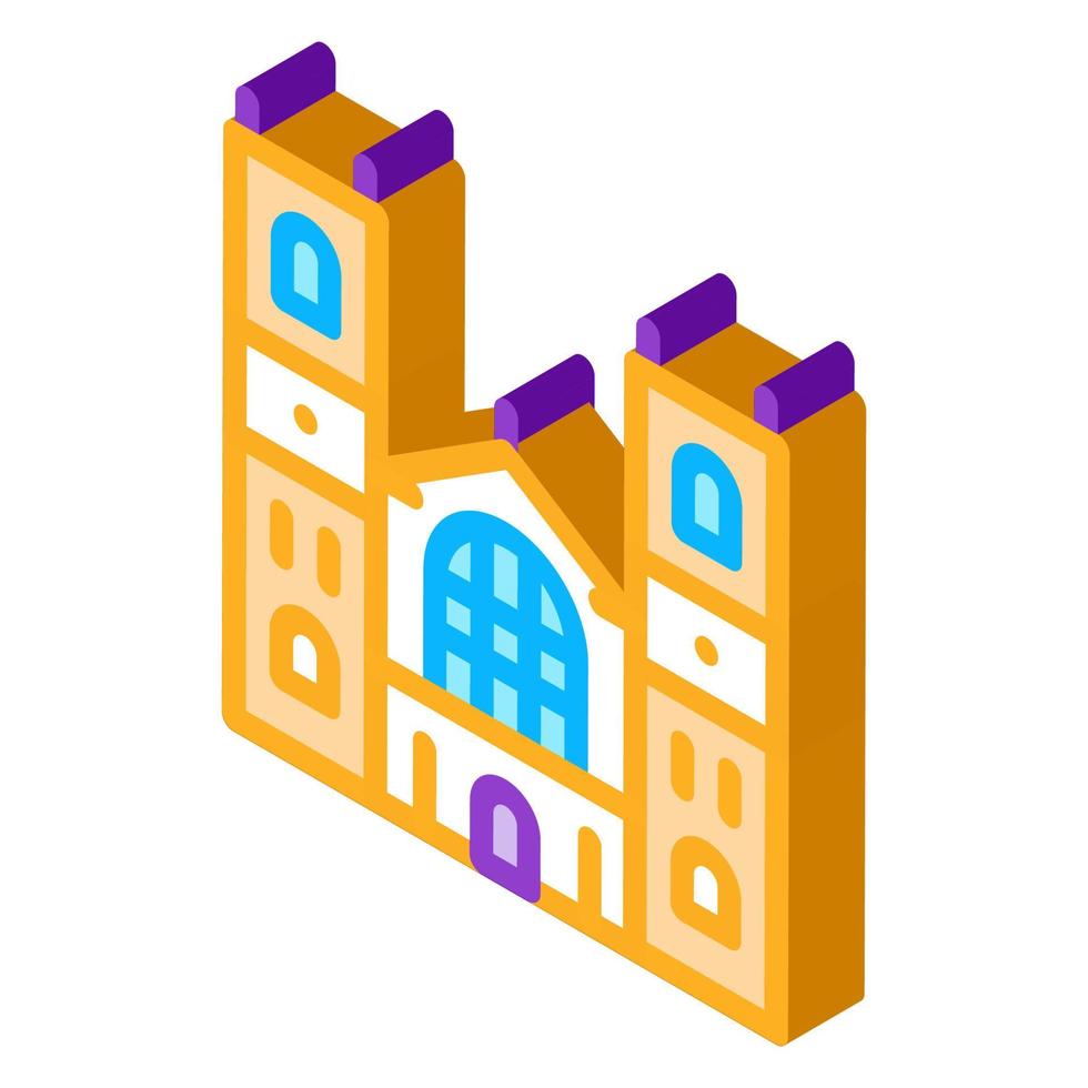 castle facade isometric icon vector illustration