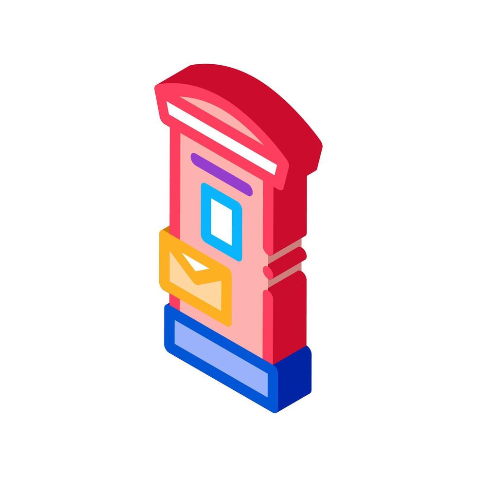 Ilustración de vector de icono isométrico de máquina de correos