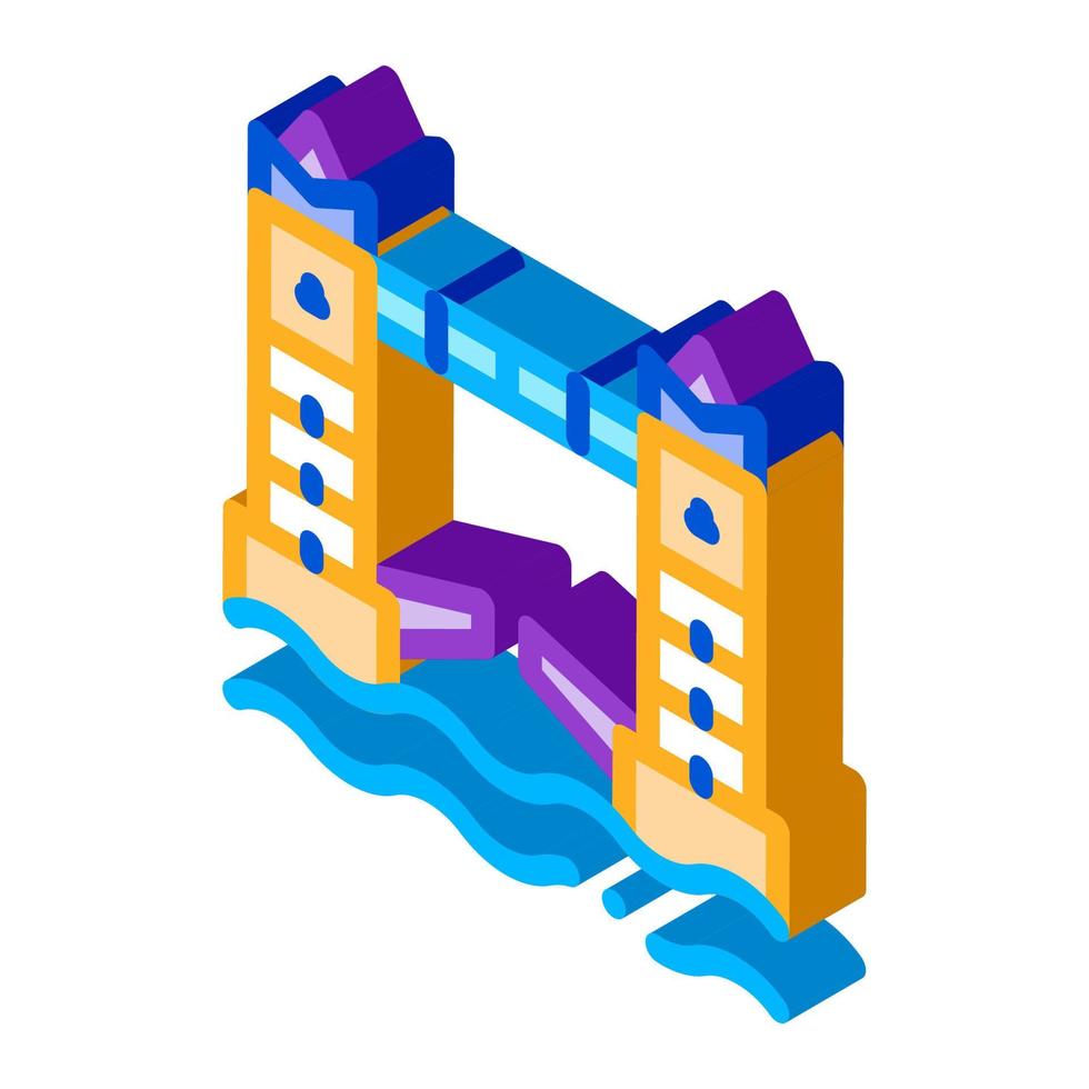 drawbridge isometric icon vector illustration