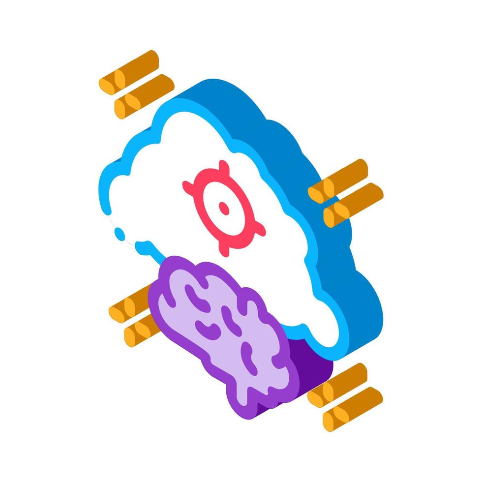 brain cloud target isometric icon vector illustration